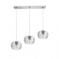 Distribuidor - Lâmpadas Diversas | Lâmpadas Modernas | REGLETA ESTELA 3XE27 CROMO REGX65X13 CM C/TULIPAS CRISTAL TALLADO TRANSPARENTE Ref: 196893020